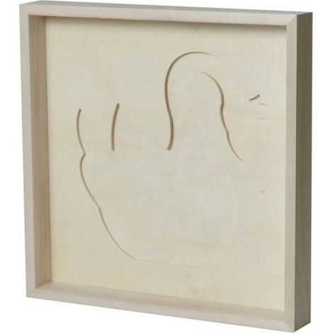 Cadre décoratif cygne 30 x 30 cm (1/2)