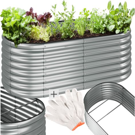 Carré potager 160 x 80 60 cm en acier galvanisé capacité 603 L