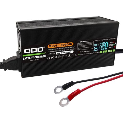 Chargeur de batterie plomb-acide 24 V 25 A avec connecteur de sortie en cuivre, utilisé pour les voiturettes de golf 24 V (1/5)