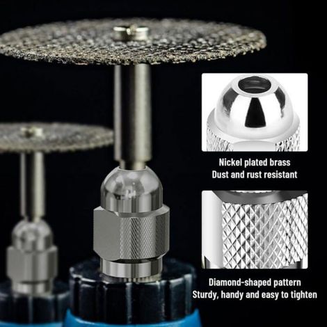 -Set de 11 mandrins Dremel avec boîte Pinces de serrage rapides pour outils Dremel, idéal pour les travaux de précision. (1/4)