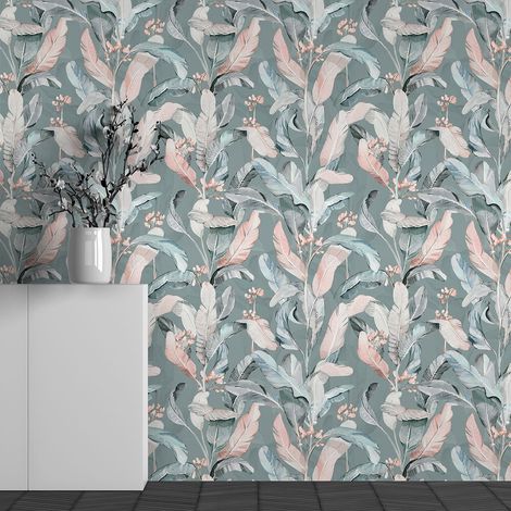 Papier peint panoramique - Motif Feuilles tropicales - 130 cm x 81 cm (1/3)