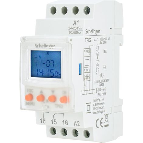 Timer AC/DC 24-264V Relè programmabile Classe II Schelinger 30mA 50 programmi A26-TPE2 (1/4)