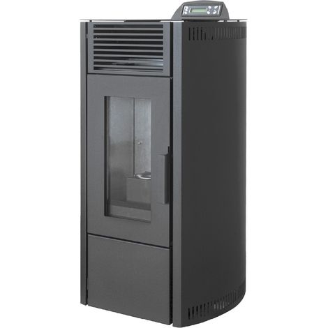 Pelletofen 8,7 kW 240 m³ in ovaler Ausführung Schwarz (1/5)
