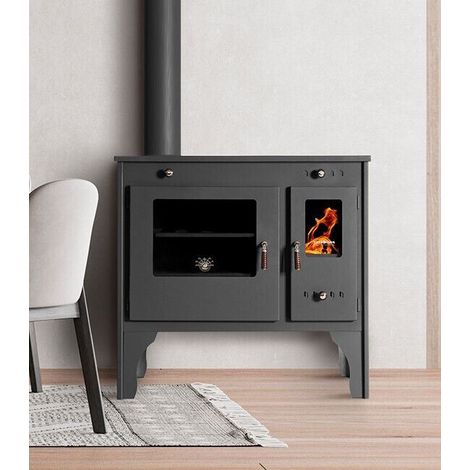 Cucina a Legna con Forno Prometey Eco Retro 7 kW – Piano in Ghisa Destra (1/5)
