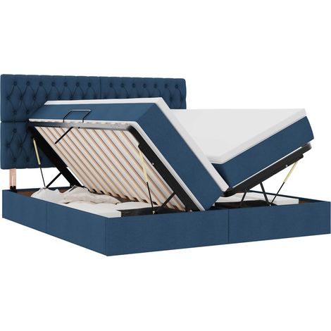Maison Exclusive - Letto con Contenitore con testiera Blu 180 x 200 cm Tessuto