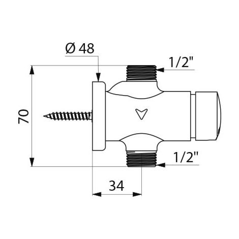 Temposoft 2 DELABIE M1/2 rubinetto per orinatoio a parete - 777800
