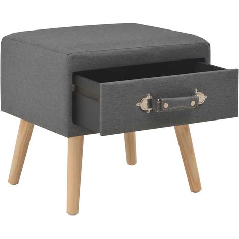 Maison Exclusive - Mesita de noche gris oscuro 40x35x40 cm tela (1/5)