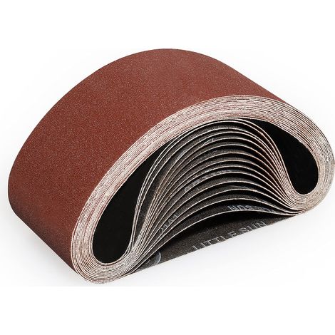 Bandes Abrasifs 75x457 mm-15 Pièces de 180 Grain Bande Ponceuse pour Ponçage et Polissage avec Ponceuse à Bande (1/5)