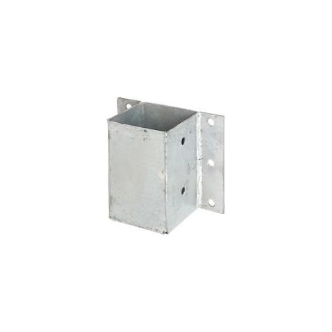 Winox – Support mural pour poteau 7x7 cm – Acier galvanisé – Fixation à vis ou boulon – Dimensions 71x71x150 mm – 6 trous Ø 10 mm