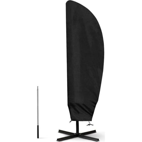 Housse Parasol Déporté pour Parasol Ø 2-4m, 210D Oxford Housse de Protection pour Parasol avec Sac de Rangement, Noir - 205CM（57x48x25CM） (1/5)