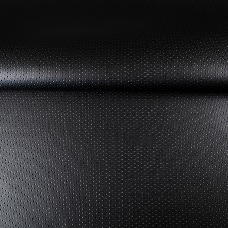 Tissu simili cuir façon balle de golf Noir 140 cm