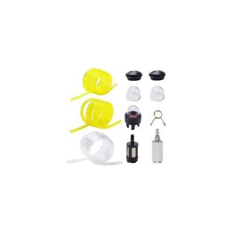 10 Pièces Kit De Tuyau De Carburant, 1M Tuyaux D'Essenc,Filtre À Essence, Ampoule D'Amorçage De Filtre, Joint De Réservoir De Carburant, Pour Tondeuse, Souffleur, Tronçonneuse (1/5)