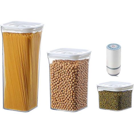Boîte de conservation sous vide avec pompe automatique pour conserver la fraîcheur des aliments et ingrédients. Bocal hermétique. (1/5)