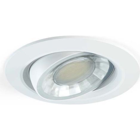 Faretto LED da Incasso COMPAC R 8W Orientabile 90° con Switch CCT 2700K/3000K/4000K IP44 Rotondo Bianco Opaco - Beneito & Faure