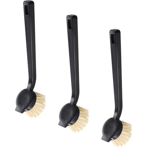 Brosse Vaisselle Antibactérie Set de 3 Brosse Vaisselle Cuisine à Dureté Forte pour Salissures Lourdes Longue Durée Hygienique Noire (1/4)