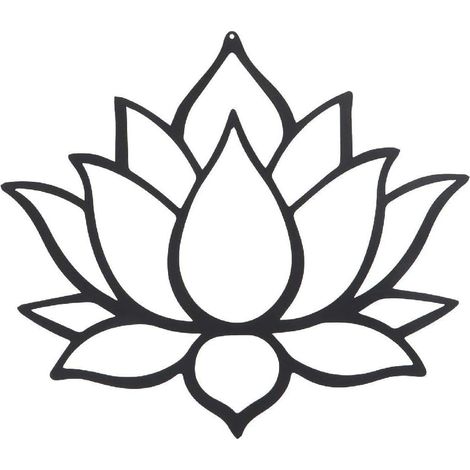Décoration murale en métal en forme de lotus fleuri - Décoration murale intérieure ou extérieure (1/5)