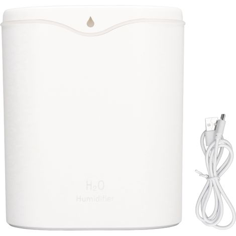 Humidificateur de bureau 2L réservoir d'eau, 2 modes, port USB, double pulvérisation, 12 heures d'humidité, blanc élégant pour chambre bureau dortoir (1/5)
