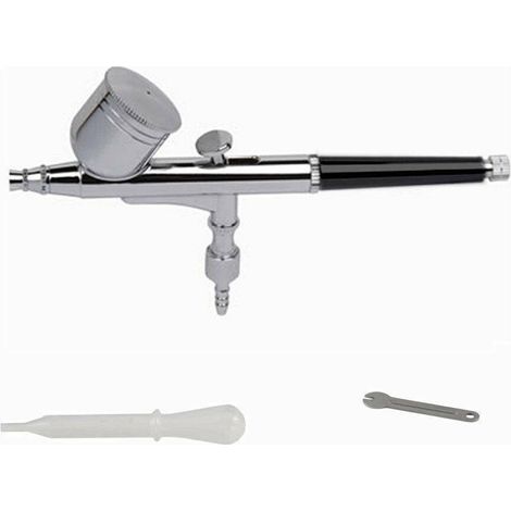 Trade Shop - Aerografo Pistola Aerografica In Acciaio Tratto Fine Ugello 0.3mm Capacita' 7 Cc -