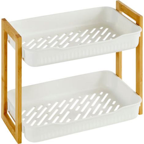 Étagère de Douche 2 Niveaux "Natureo" 35cm Blanc (1/2)