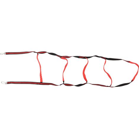 Échelle de corde d'embarquement portable et universelle à 5 marches avec boucle d'escalade pour bateau pneumatique et kayak (rouge) (1/5)