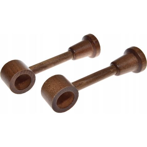 Soporte individual de madera para barra de cortina, diámetro 28 mm, roble, 2 unidades. (1/5)