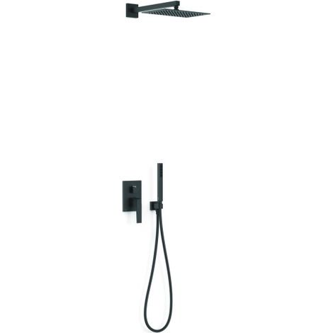 Kit mitigeur encastré 2 voies Rapid‑box pour douche Slim Noir mat - TRES 20238004NM