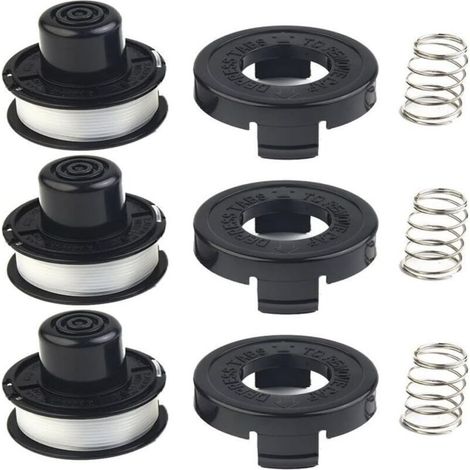 Lot de 3 bobines de fil + couvercle pour débroussailleuse - Modèles A6226, GL250, GL310, GL360 - Rechange facile et rapide.
