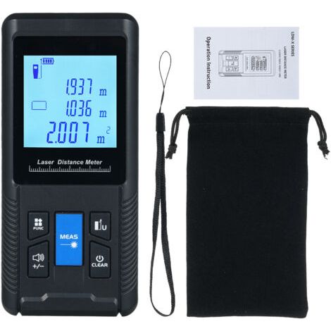 Télémètre numérique intelligent avec modes de mesure continus par volume et par surface (calcul de Pythagore), outil de mesure portatif, portée de 120 m / 393 pi (1/5)