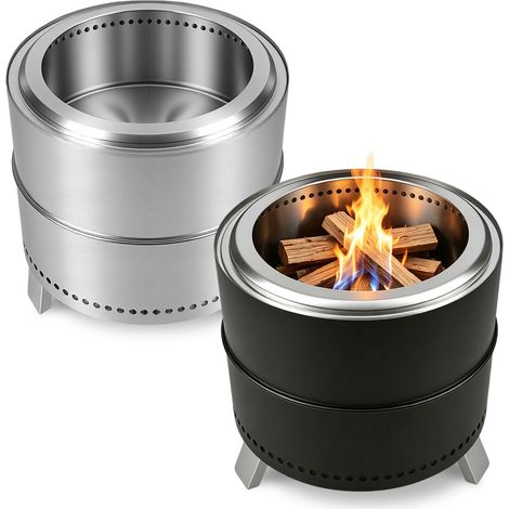 TolleTour Braciere senza fumo Ø49,5 cm in acciaio inox 201, doppia parete, argento (1/5)