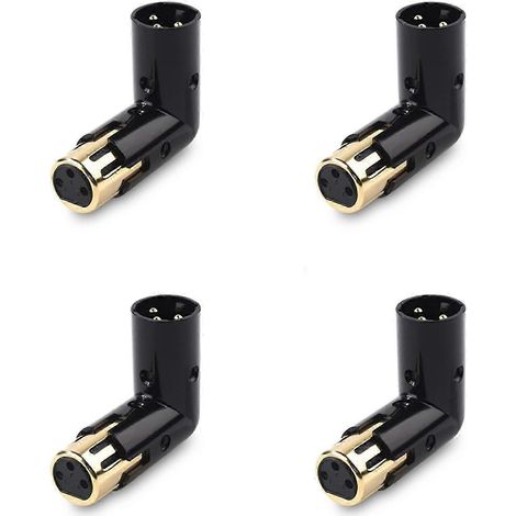 Adaptateurs XLR coudés 4 broches/3 broches, adaptateurs XLR coudés mâles/femelles réglables, adaptateurs XLR à 90 degrés. (1/5)