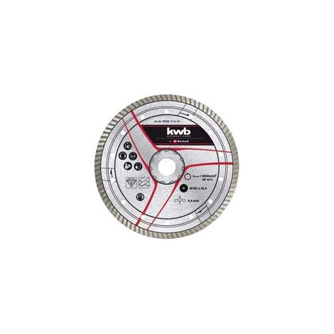 DISCHI DIAMANTATI PER TAGLIAPIASTRELLE TURBO- - ø mm.180 foro 25,4 - 1 blister EINHELL