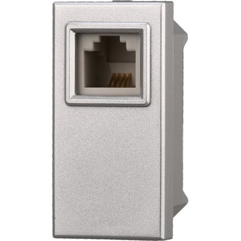 ETTROIT AG2354 Connecteur téléphonique Prise RJ11 Couleur Gris Compatible avec Bticino Axolute