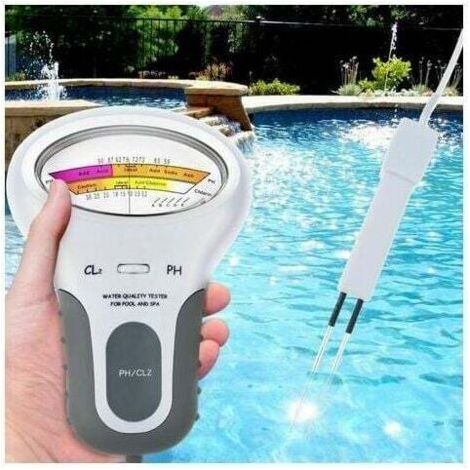 Testeur électronique d'eau de piscine pour le pH et la teneur en chlore, câble de 13 cm