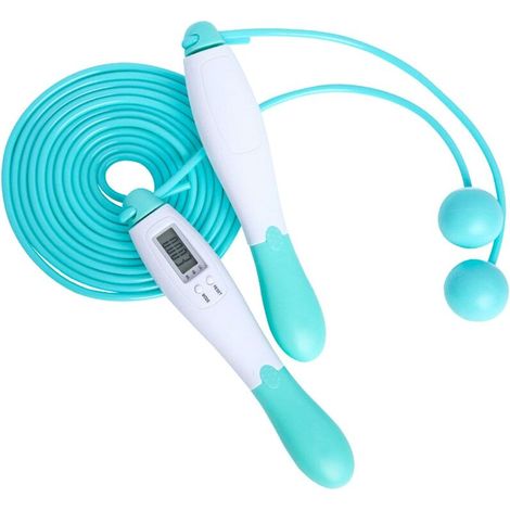 Corde à sauter sans fil avec compteur de calories, corde longue verte – DELKEVIC