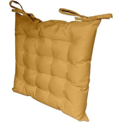 Assise matelassée - - Modèle - 40x40 cm - Jaune - Tissu déperlant (1/3)
