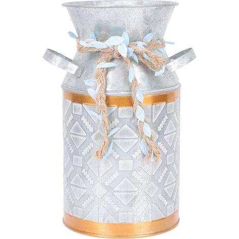 Vase à fleurs en métal, seau, décoration de bureau, 19,5 x 10 x 10 cm (7,66 x 3,93 x 3,93 pouces), 1 pièce (1/5)