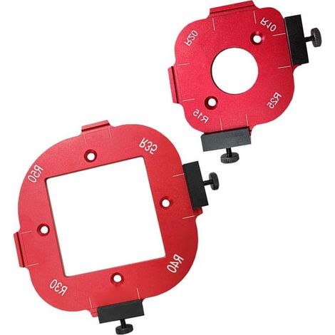 2PCS Plantilla de posicionamiento de ángulo de arco 4 en 1 10-25R y 30-50R Aleación de aluminio Esquinas redondeadas Plantillas de fresadora，2PCS