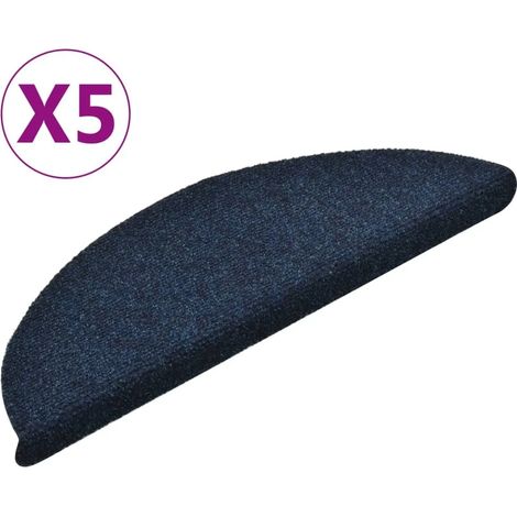 Bandes adhésives pour escaliers, lot de 5, 56 x 17 x 3 cm, bleu marine, semi-circulaires (1/5)