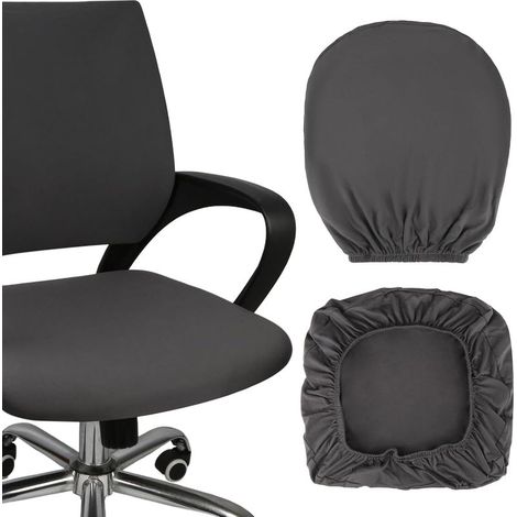 Housse de Chaise de Bureau Noir, Lavable Housse Fauteuil Bureau, Élasticité Housse Chaise Bureau, Convient à la Plupart des Chaises de Bureau de 38 à 48 cm (1/5)