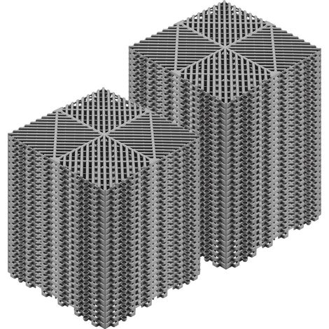 Dalle de Drainage Emboîtable 310x310 mm, Gris, Lot de 55, pour Garage, Salle de Bain, Cuisine, Piscine et Extérieur, Antidérapante, Auto-Évacuante, Installation Facile. (1/5)