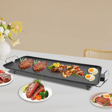 Barbecue électrique barbecue grande capacité plaque de barbecue 1500W barbecue électrique balcon jardin pique - nique / camping / partie 1 - 6 personnes, noir, 68 28 7 cm
