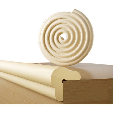 Protection en Mousse pour Bords & Coins, Beige Bande de Sécurité 2 m pour Table, 4x Coussins d'Angle, Pour Meubles & Lit Bébé, Adhésifs Antichoc (1/4)
