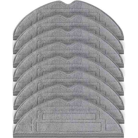 Ensemble de 8 pièces. Couleur : Gris. Matière : Microfibre. Compatible avec le Roborock S8 Pro Ultra.