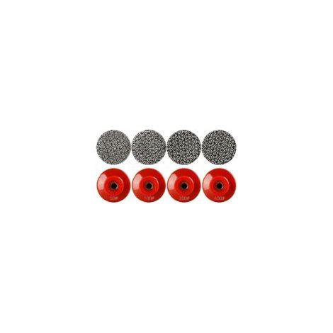Ein Satz aus vier 50 mm (2 Zoll) großen, galvanisierten Diamantschleifscheiben mit 5/8"-11-Gewinde (M14) zum Abrichten und Schleifen mit Winkelschleifern. – Crezuo
