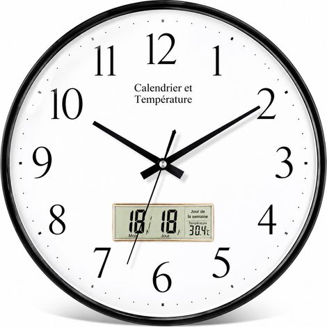 Horloge murale analogique moderne à aiguilles simple face fonctionnement à pile 300 g – Livraison gratuite (1/5)