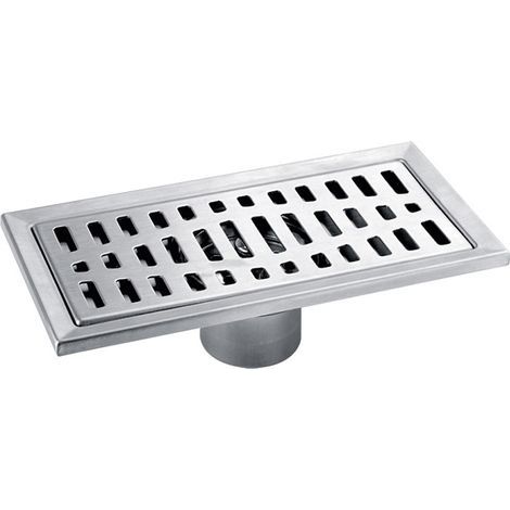 20x10cm Rectangle Stainless Steel Floor Drain for Bathroom, Shower, Kitchen, Waste Grid (1/5)