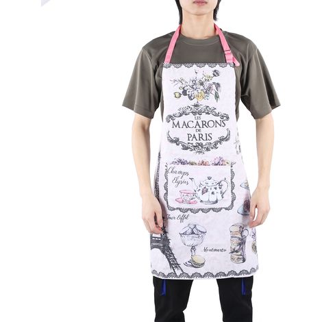 Tablier de ménage imprimé à la mode, cape de cuisine, tablier sans manches anti-taches style 1 (1/5)