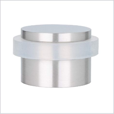 EVI Herrajes  Fermaporta Adesivo  35 x 19 mm  Gomma Bianca di Silicone Naturale  Acciaio Inox Finitura Opaca  Fissaggio Semplice  100% funzionale  Mod. I-140