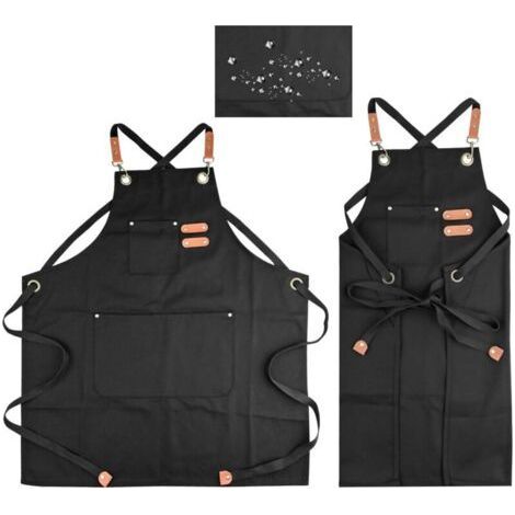 Cook's Apron, Kitchen Waterproof Apron Unisex Cooking Apron with 3 Pockets, Cooking Aprons, Adjustable Cooking Aprons, Cooking Apron, Canvas Aprons, for Beard (1/5)