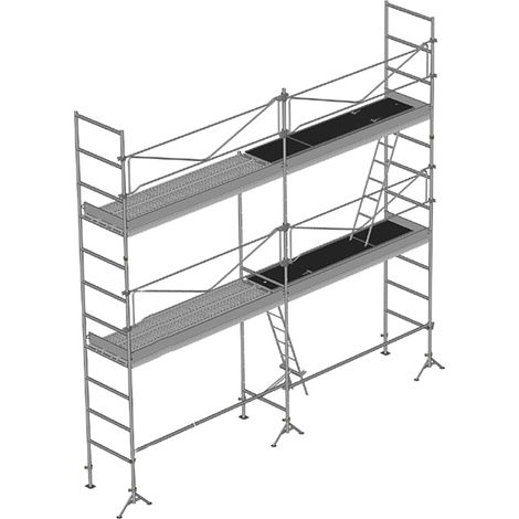 Echafaudage de maçon 42m² - Structure seule + Garde-corps - DCM42-S